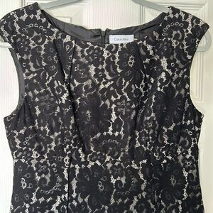 Black lace knee length dress